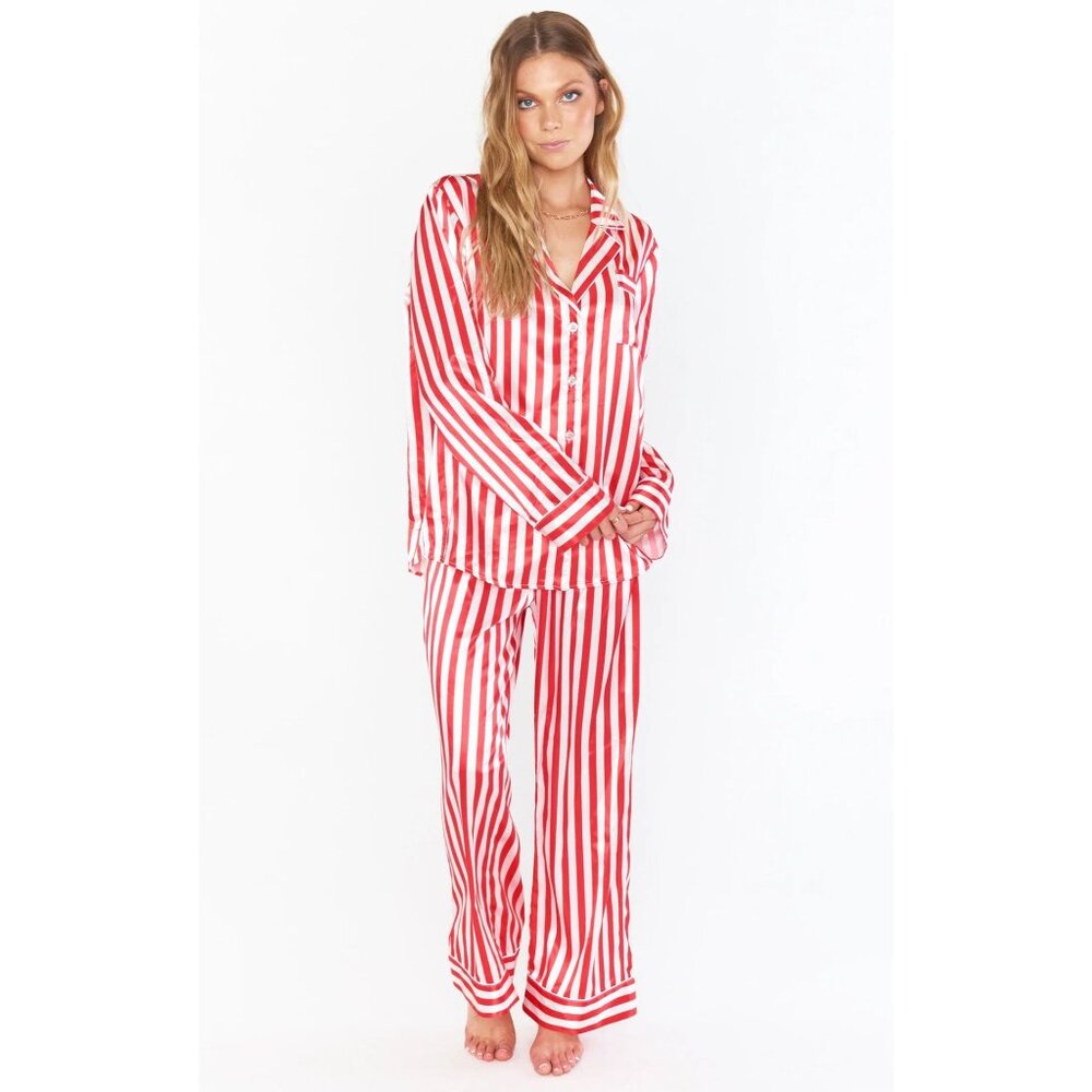Show Me Your Mumu Classic PJ Set in Peppermint Stripe Medium New Womens Pajamas - Picture 11 of 14